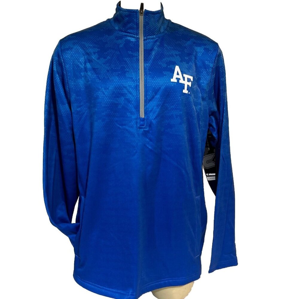 NEW Air Force Falcons Colosseum Athletics Blue 1/4 Zip Sweatshirt Men's L